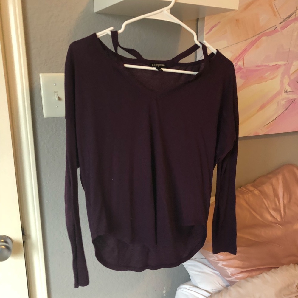 Purple thin long sleeve shirt